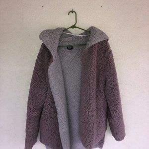 UO Carmella Reversible Hooded Teddy Jacket